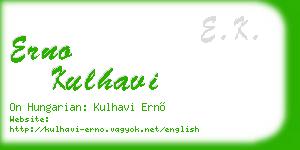 erno kulhavi business card